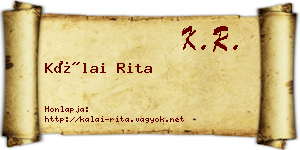 Kálai Rita névjegykártya